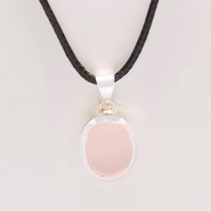 Silver Pendant With Rose Quartz Spl 49 Copy 1
