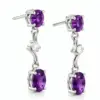 Silver Amethyst & Cubic Zirconia Dangle Earrings TJ-EP-0006 - 925 Silver - Ridhi Studio