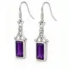 Silver Amethyst Square Drop Earrings TJ-EP-0021 - 925 Sterling Silver - Ridhi Design Studio