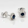 Silver Blue Stone Stud Earrings TJ-EP-0015 - 925 Sterling Silver - Ridhi Design Studio