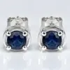 Silver Blue Stone Stud Earrings TJ-EP-0044 - 925 Sterling Silver - Ridhi Studio