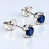 Petite Blue Solitaire Stud Earrings TJ-EP-0047 - 925 Sterling Silver - Ridhi Studio