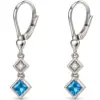 Silver Blue Topaz & CZ Hanging Earrings TJ-EP-0028 - 925 Silver - Ridhi Studio