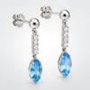Silver Blue Topaz & Cubic Zirconia Dangle Earrings TJ-EP-0011 - 925 Silver - Ridhi Studio