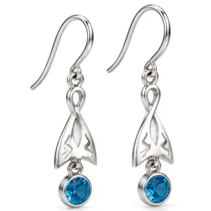 Silver Blue Topaz Dangle Earrings TJ-EP-0010 - 925 Silver - Ridhi Design Studio