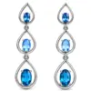 Silver Blue Topaz Dangle Earrings TJ-EP-0022 - 925 Sterling Silver - Ridhi Design Studio