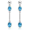 Silver Blue Topaz Hanging Earrings TJ-EP-0023 - 925 Sterling Silver - Ridhi Design Studio