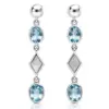 Silver Blue Topaz Dangle Earrings TJ-EP-0052 - 925 Sterling Silver - Ridhi Studio