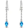 Silver Blue Topaz Hanging Earrings TJ-EP-0017 - 925 Silver - Ridhi Design Studio