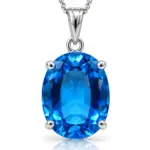 Blue Topaz Artisan Silver Pendant TJ-PP-0015 - 925 Sterling Silver - Ridhi Studio