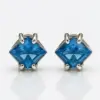 Silver Blue Topaz Square Stud Earrings TJ-EP-0030 - 925 Silver - Ridhi Studio