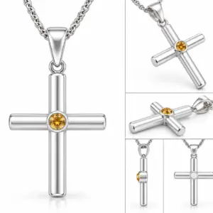 Handcrafted Silver Cross Pendant TJ-PP-0023 - Silver Jewelry Sri Lanka