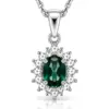 Silver Chrome Diopside & CZ Pendant TJ-PP-0018 - 925 Silver - Ridhi Studio