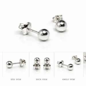 Simple Silver Circle Stud Earrings TJ-EP-0025 - Handcrafted Silver Jewelry Sri Lanka