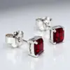 Silver Garnet Stud Earrings TJ-EP-0009 - 925 Sterling Silver - Ridhi Design Studio
