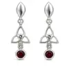 Silver Garnet Drop Earrings TJ-EP-0018 - 925 Sterling Silver - Ridhi Design Studio