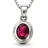 Silver Garnet Gemstone Pendant TJ-PP-0003 - 925 Sterling Silver - Ridhi Studio