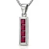 Silver Garnet Drop Gemstone Pendant TJ-PP-0010 - 925 Silver - Ridhi Studio