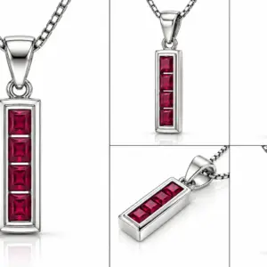 Natural Deep Red Garnet Pendant TJ-PP-0010 - Silver Jewelry Sri Lanka