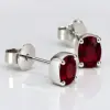 Silver Garnet Stud Earrings TJ-EP-0031 - 925 Sterling Silver - Ridhi Studio