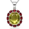 Lemon Topaz & Garnet Statement Pendant TJ-PP-0017 - 925 Silver - Ridhi Studio