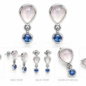 Moonstone Drop Earrings TJ-EP-0016 Handcrafted Silver Jewelry Sri Lanka