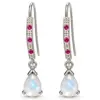 Silver Moonstone Drop Earrings TJ-EP-0036 - 925 Sterling Silver - Ridhi Studio