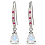 Silver Moonstone Drop Earrings TJ-EP-0036 - 925 Sterling Silver - Ridhi Studio