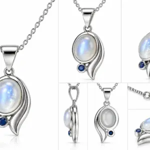 Natural Glowing Moonstone Pendant TJ-PP-0014 - Silver Jewelry Sri Lanka