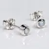 Silver Moonstone Stud Earrings TJ-EP-0004 - 925 Silver - Ridhi Studio