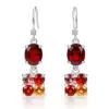 Silver Garnet Drop Earrings TJ-EP-0040 - 925 Sterling Silver - Ridhi Design Studio