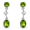 Silver Peridot & CZ Dangle Earrings TJ-EP-0041 - 925 Sterling Silver - Ridhi Studio