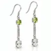 Silver Peridot & Cubic Zirconia Dangle Earrings TJ-EP-0003 - 925 Silver - Ridhi Design Studio