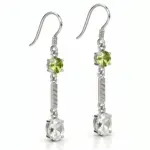 Silver Peridot Cubic Zirconia Earring Tj Ep 0003