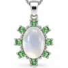 Silver Peridot & Moonstone Pendant TJ-PP-0001 - 925 Sterling Silver - Ridhi Studio