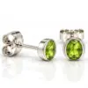 Silver Peridot Stud Earrings TJ-EP-0032 - 925 Sterling Silver - Ridhi Studio