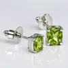 Peridot Solitaire Stud Earrings TJ-EP-0033 - 925 Sterling Silver - Ridhi Studio