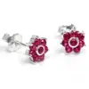 Silver Pink Stone Stud Earrings TJ-EP-0050 - 925 Sterling Silver - Ridhi Studio