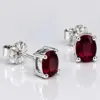 Silver Garnet Solitaire Stud Earrings TJ-EP-0029 - 925 Sterling Silver - Ridhi Studio