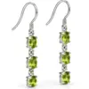 Silver Three Peridot Dangle Earrings TJ-EP-0001 - 925 Sterling Silver - Ridhi Design Studio