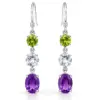 Silver Three Stone Hanging Earrings TJ-EP-0038 - 925 Silver - Ridhi Studio